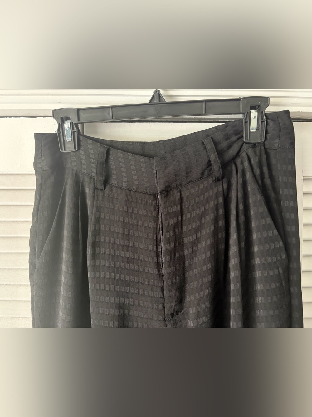 Allison New York Women's Black Textured Wide-Leg Trousers